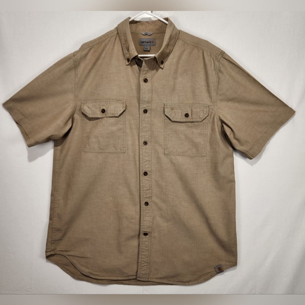 Carhartt Men's Brown Short Sleeve Shirt Size L